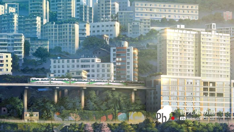 铅元素画的重庆网红地标